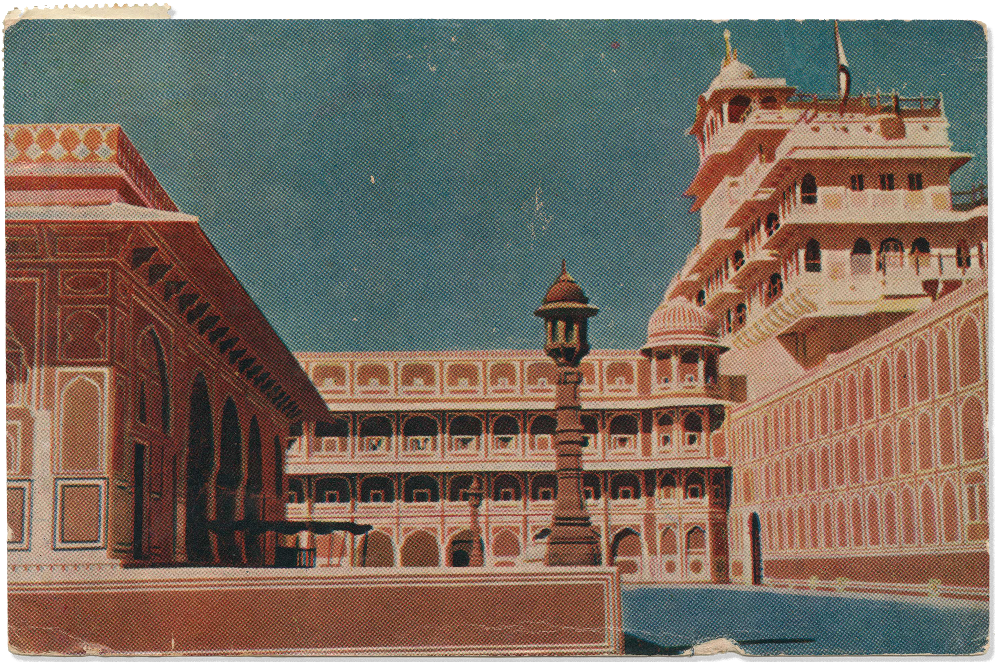 City Palace Jaipur, postcard front sent by Ray Eames