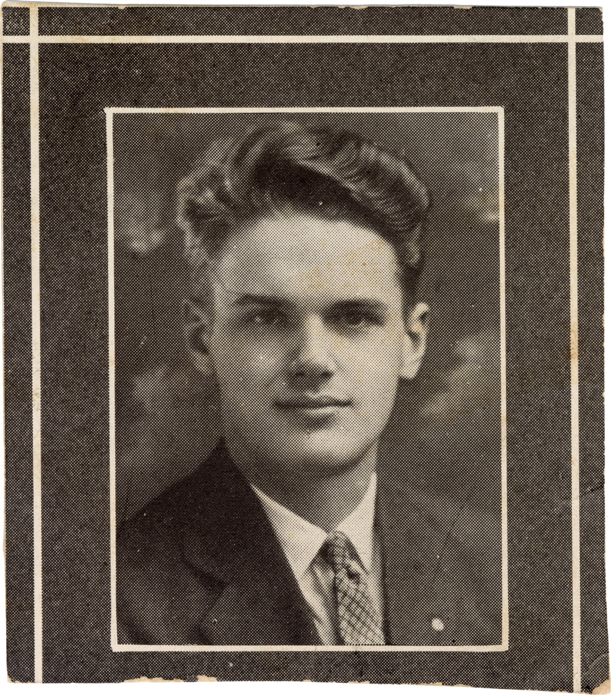 Black and white high school photograph of Charles Eames, 1924
