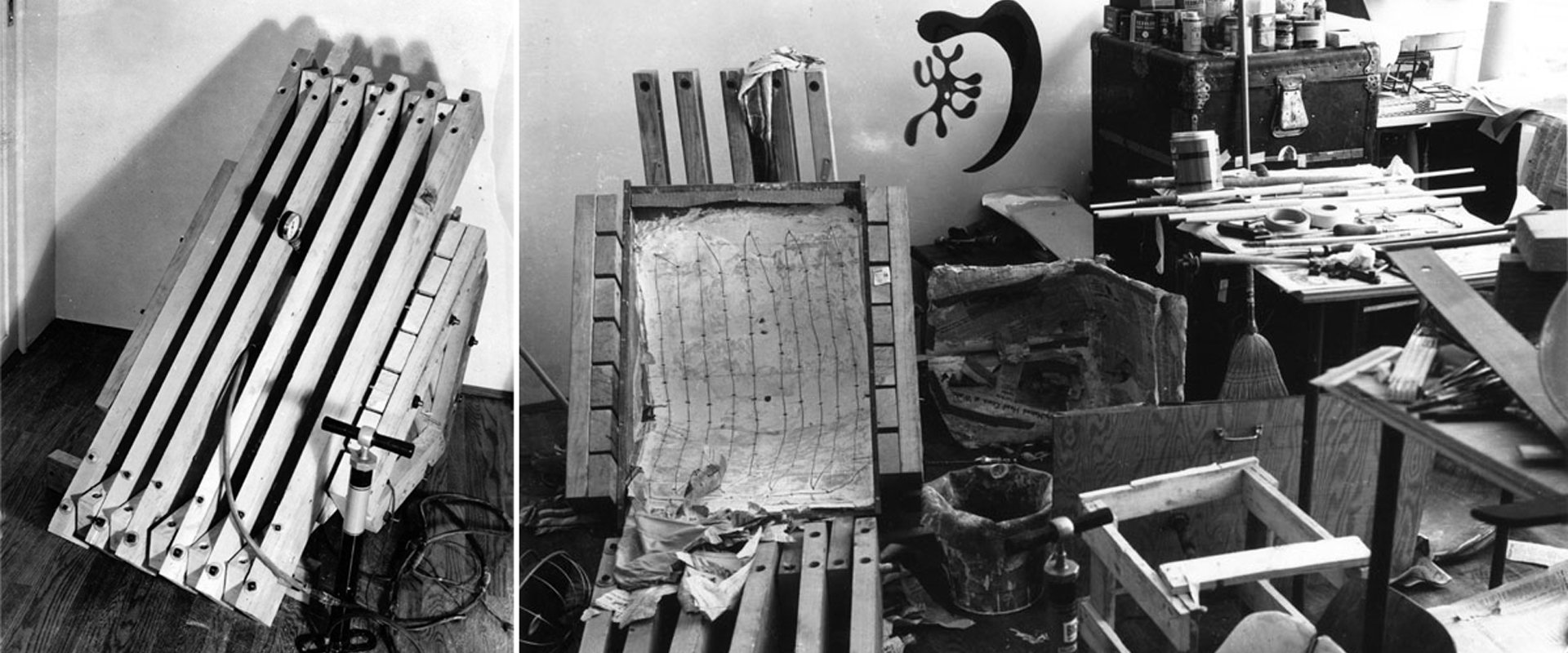 Kazam! machine for molded plywood created by Ray and Charles Eames.