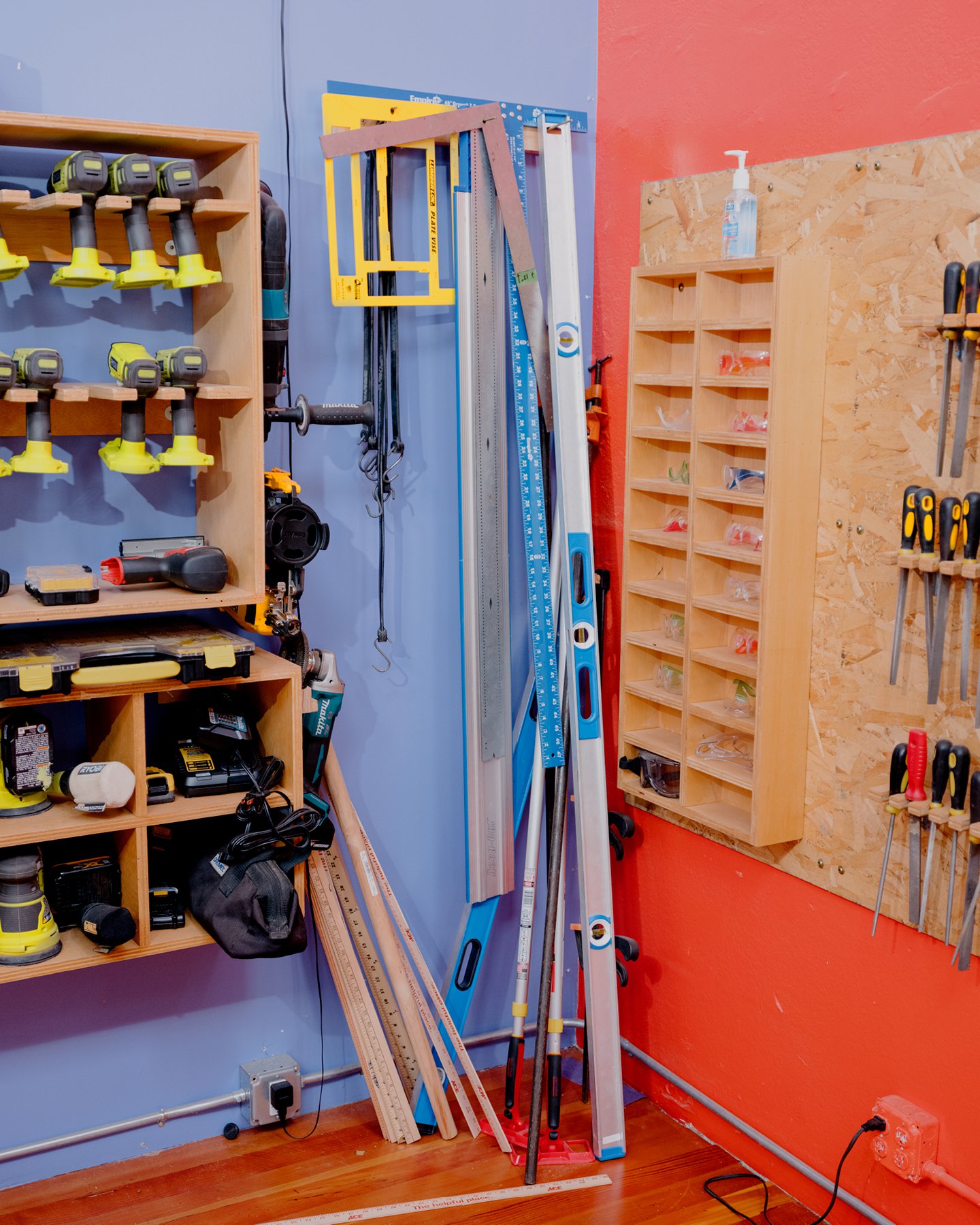 Girls Garage, a design/build workshop in Berkeley California with a view of various tools.