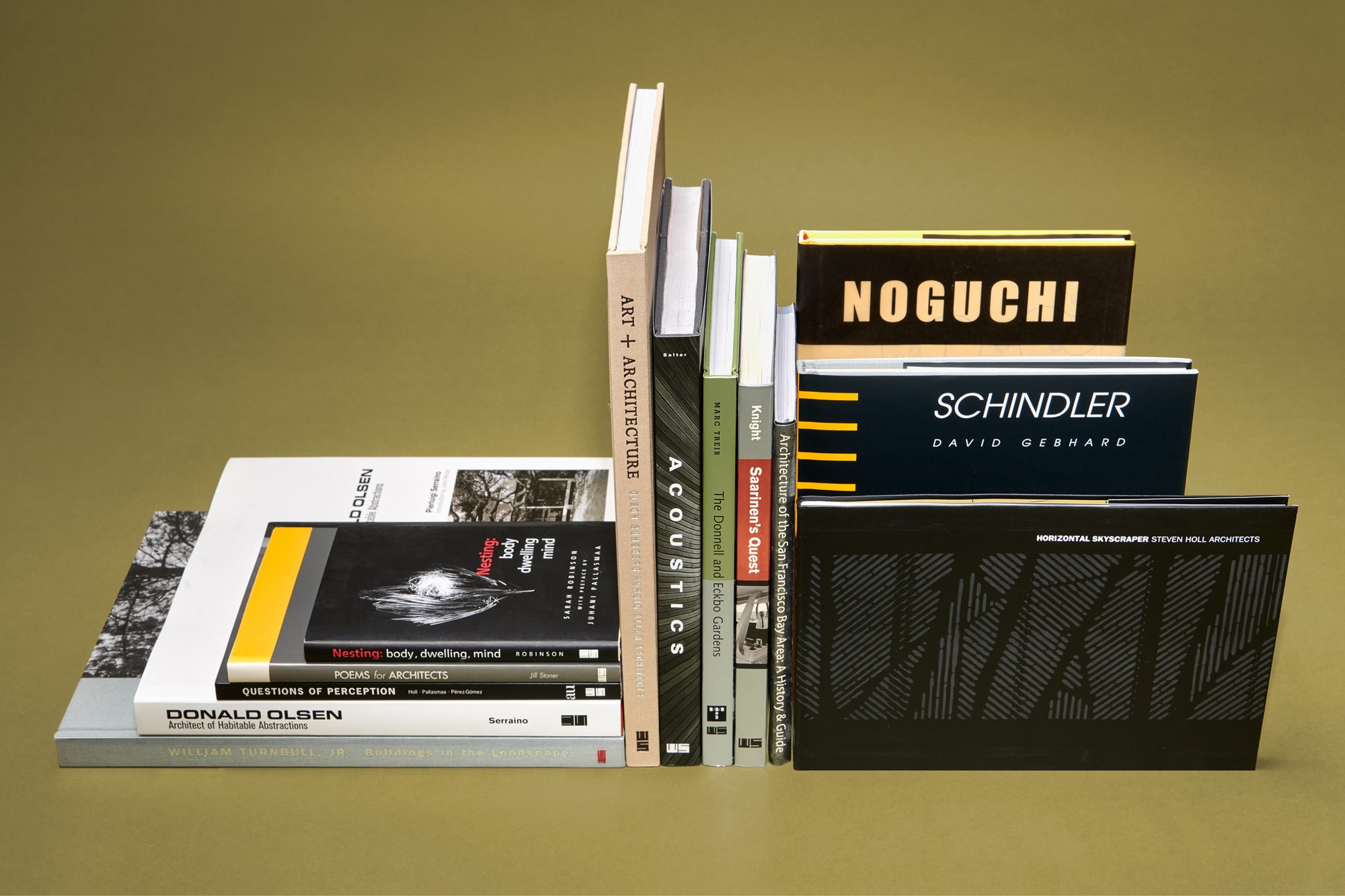 Books published by William Stout Publishers—titles on Isamu Noguchi, Eero Saarinen, Donald Olsen and William Turnbull.