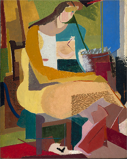 Ray Eames colorful abstract figurative painting from her years studying at the Hans Hofmann School of Fine Arts.