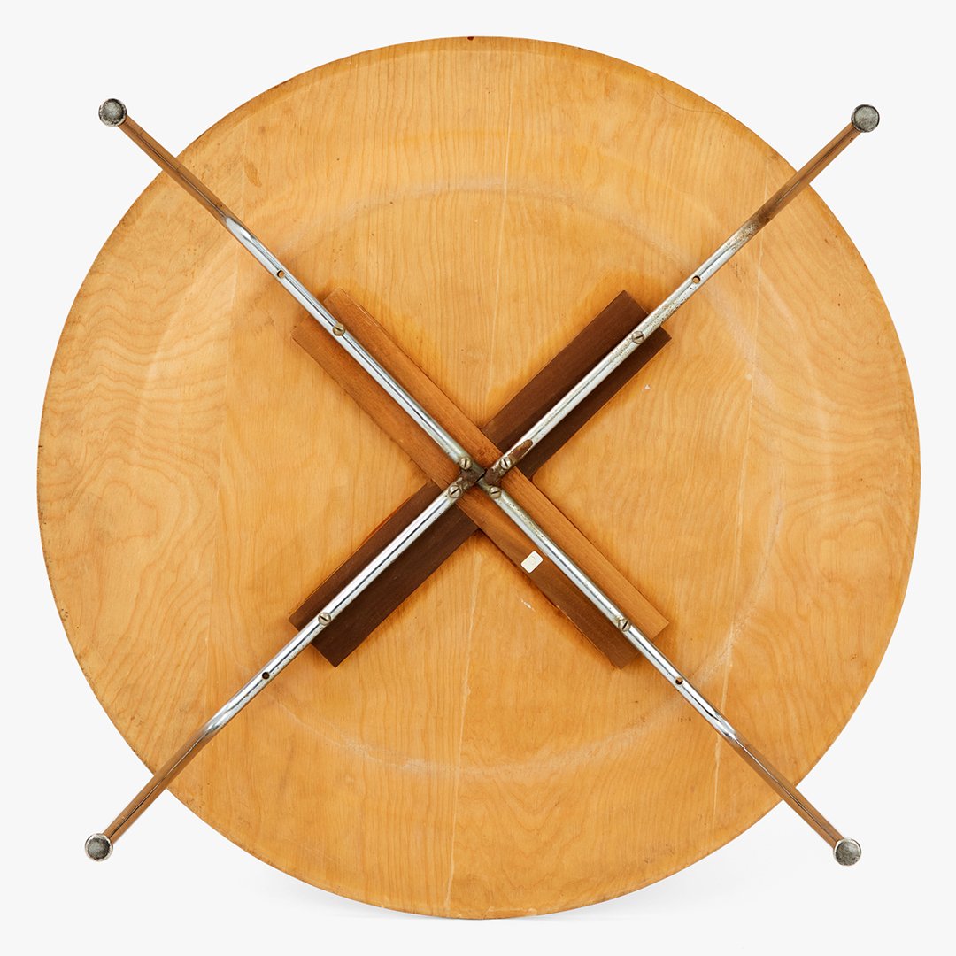 Early CTM (Coffee Table Metal) from the Eames collection features legs in “bright metal”.